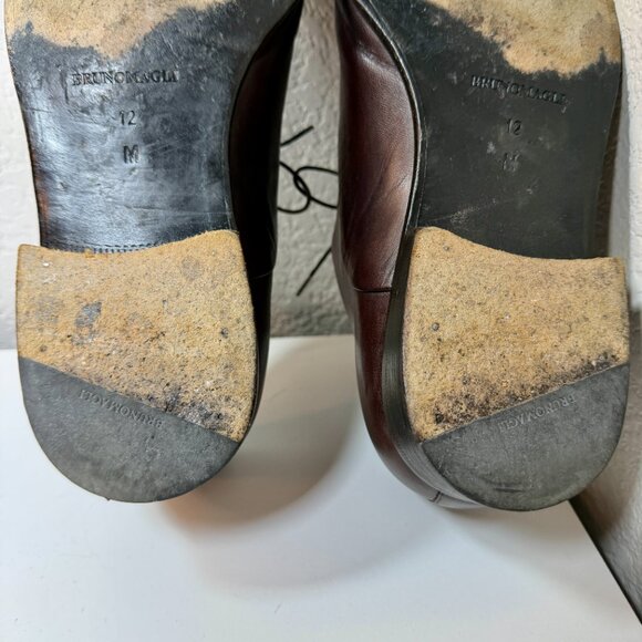 Bruno Magli Maioco Oxford Dress Shoes Brown Italy Nappa Leather Size 12 ret $395 - Picture 15 of 16